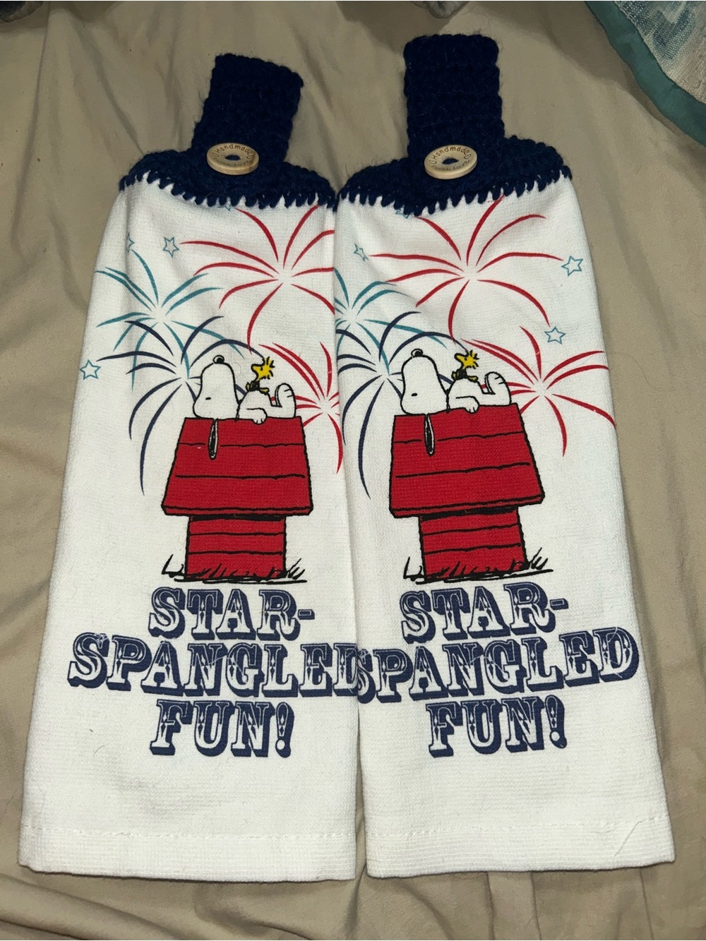 Snoopy 4th of July Hanging Towel Set